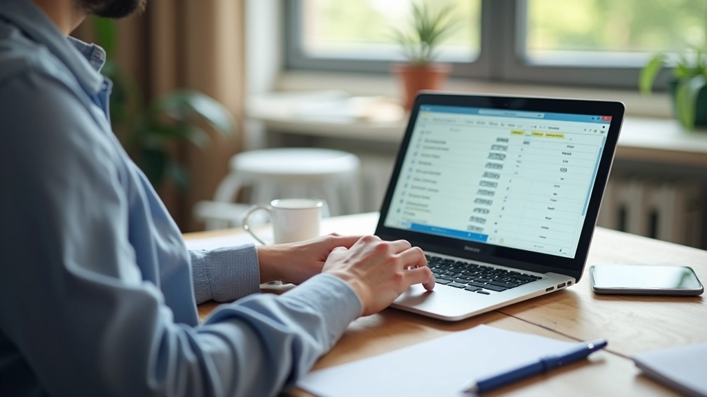 Spreadsheet met kostenberekening op laptop scherm, pen en notitieboek ernaast